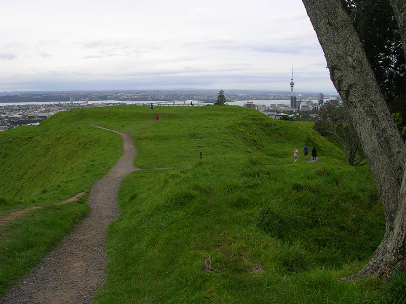 Blick von Mount Eden auf Downtown
