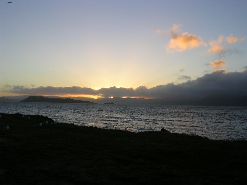 Sonnenuntergang in Lower Hutt vor den Toren Wellingtons