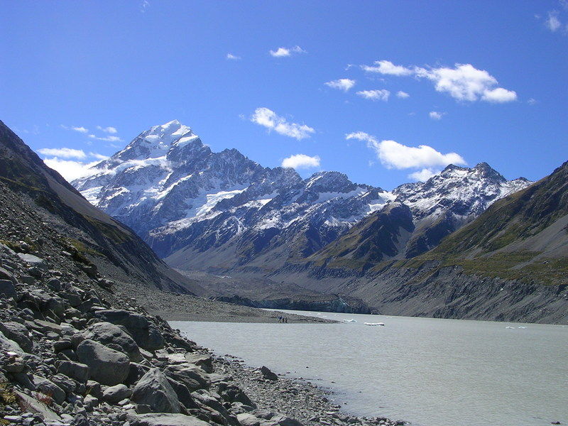 auch der Hooker Gletscher ist von Ger�ll bedeckt