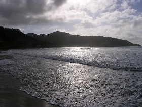 Tagesausklang am Strand von Ahipara