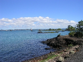 Leuchturm auf der westlichen Seite von Rangitoto