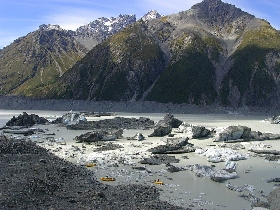 der Gletscherfluss vom Tasman Glacier